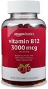 Podstawy Witamina B12 3000 μg Gummies, Normalna produkcja i metabolizm energii, Wsparcie układu immunologicznego, Malina, 100 Hrabia (2 za porcję) (Wcześniej Solimon)