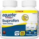 Equate Ibuprofen Tablets, 200 mg, Twin Pack, 500 Count