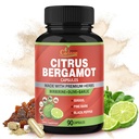 Organiczny Cadane Citrus Bergamot Suplement ekstrakt kapsułki, 90 Czapki, 3 miesiące dostaw & Berberine, Oliwa, Guggul, Czosnek, Pine Bark, Czarny pieprz