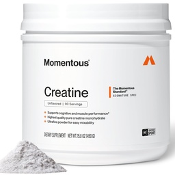 Momentous Kreatywny jednowodny proszek - Kreatywny proszek - Wspiera siłę, Lean Muscle, & Recovery for Men & Women - NSF Certified for Sport - 5 g per Serving - 90 Servings