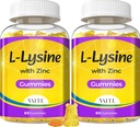 L Lisine Gummies 1000mg z cynku - Wspiera skórę, Lip, Wegan, Gluten Free, 60 Lizyny do żucia dla dorosłych, Witaminy Tkanka Zdrowie i system immunologiczny, Amino Acid & Complex Suplementy, Non-GMO (2Pack)