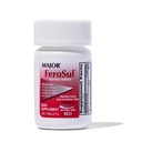 Major Ferosul - Żelaza siarczan 325 mg Tabletki z 65mg Żelaza elementarnego - Żelaza Suplement dla Kobiet, Mężczyźni - Czerwony - 100 Tabletki - Opakowanie po 1