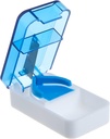 EZY DASE Pill Cutter i Splitter, Codzienne stosowanie, Bezpiecznie wycinane pigułki, Witaminy i tabletki, Dokładne i łatwe cięcie, Compact Design, Stal nierdzewna Ostrze, Travel Sized, Kolor może się różnić, BPA Free