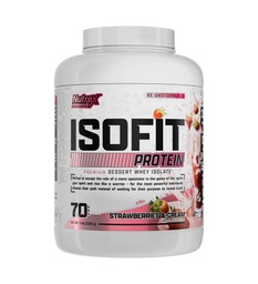 Nutrex Badania IsoFit białka serwatki w proszku Instantised 100% Izolat białka serwatki (70 Służenia, Truskawki i śmietana)