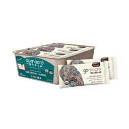 GoMacro MacroBar Organic Vegan Protein Bars - Dark Chocolate + migdały (2.3 Ounce Bars, 12 Count)