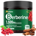 Organic Berberine Supplement - 180 Hrabia Berberine z Ceylon Cynamon & Citrus Bergamot, Suplementy cynamonowe, Berberine 1500mg Complex, 3- Miesiąc Dostawy