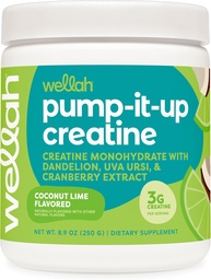 Wellah Creatine for Women (50 Servings, Coconut Lime) - Monohydrat kreatora z ekstraktem Dandelion & Cranberry