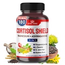 CORTISOL Shield 9- in-1 - Magnez + Ashwagandha z fosfatydylseryną, L- Theaniną, dziurawiec zwyczajny, Rhodiola Rosea - Wsparcie relaksacyjne, Równowaga hormonalna - USA Made (180 Count (Pack of 1))