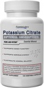 Superior Labs Potassium Citrate 100 mg, Pure Non-GMO Electrolyte Mineral, Additive-Free, Kidney Stone & pH Support, Muscle Cramp Relief, Heart & Nerve Function, Alkalizing Balance, 120 Veg Caps