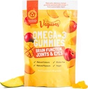 Warzywa Omega- Free Omega-3 Gumiaki - 60 Orange- Algae- oparte Omega- (DHA) & Suplement witaminy E dla dzieci i dorosłych - Wegańskie & Wegetariańskie Przyjazne