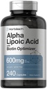 Horbäach Alpha Lipoic Acid 600mg XI124; 240 kapsułki XI124; z Biotin Optimizer XI124; Non-GMO i gluten suplement wolny