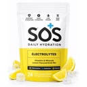 SOS Hydration Electrolyte Drink Mix - 24 Słupki, z witamin eterycznych - Low- Calorie, niski cukier, Keto- Przyjazny suplement do nawadniania - Lemon