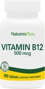 Natures Plus Vitamin B12 (Methylcobalamin) - 500 mcg, 90 Vegetarian Tablets -High Potency Red Blood Cell Support - Natural Energy Booster, Promotes Overall Health - Gluten-Free - 90 Servings