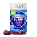 OLLY Extra Siła Sleep Gummy 5 mg Melatonina, L- Theanina, Rumianek, ekstrakty balsam cytrynowy, Pomoc na sen, BlackBerry Flavor - 90 Count