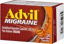 Advil Migraine Pain Reliever, Solubilized Ibuprofen 200mg, 20 Count, Liquid Filled Capsules, Powerful Migraine Relief