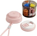 Pink Pill Box for Women Purse, Małe Pill Box, Travel Pill Organizer, 4 przedziały na butelki, pasuje w kieszeni, Torebka Pill Organizer, Travel Pill Case (Pink)