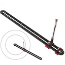 300 mm Narzędzie do produkcji kompasu do obróbki drewna, duży kompas do obróbki drewna Scribing Circle, stolarka Compass Ruler Marking Gauge Circle Narzędzie do znakowania dla stolarki inżynier (czarny)