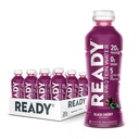 Ready ® Woda białkowa - 20g Izolat białka serwatki, Zero cukru, Low- Calorie Sports Drink for Hydration & Recovery - Electrolytes, Esential Amino Acids - Black Cherry, 16.9 fl oz Bottles (12- Pack)
