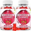 Berberyjskie gumki z Ceylon Cynamon 1500mg Wysoka potencja Berberyna HCL Suplement do wsparcia immunologicznego i metabolizmu, Bez cukru, Malina Flavor - 120 Count