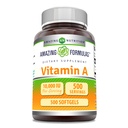 Niezwykłe witaminy A 10000 IU Suplement DODATKOWE 124; Retinyl Palmitate 124; 3000 Mcg DODATKOWE 124; Softgels 124; Non-GMO DODATKOWE 124; Gluten Wolny 124; Made in USA (1 Pack, 500 Count)