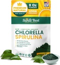 Sunlight Best USDA Organic Chlorella Spirulina Proszek - 100% Surowiec & Wegan Źródło białka & Chlorophyll 124; Non GMO & Gluten Free Superfood Energy Drink 124; Gut Health & Immune Supplement, 8 oz