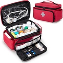 CURMIO worek do przechowywania małych leków Puste, Family First Aid Box, Pill Bottle Organizer for Emergency Medical Supplies, Czerwony (tylko worek, Patent w oczekiwaniu)