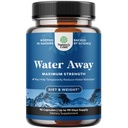 Water Away Herbal Diuretic Pills Wysoka wytrzymałość - Suplement do zatrzymywania płynów z Dandelion Leaf Extract & Green Tea for Bloating Relief for Women & Men - Kapsułki dla Nogi i Stopy Obrzęk - 90 Count