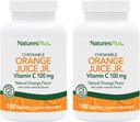 NaturesPlus Orange Juice Jr. - Pack of 2, 180 Chewable Tablets - 100 mg Vitamin C - Vegetarian, Gluten Free - 360 Total Servings
