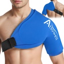 Atsuwell XL Shoulder Ice Pack Wrap, Shoulders Ice Packs Rotator Cuff Cold Therapy, Cold Pack Shulder Compression Sleeve for Women Men, Shoulders Cold Packs Sleeve for Discomfort, Blue