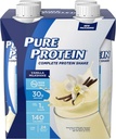 Pure Protein Vanilla Protein Shake Yellow 124; 30g Complete Protein Yellow 124; Ready to Drink and Keto- Friendly Yellow 124; Vitamin A, C, D, and E plus Cync to Support Immune Health Yellow 124; 11oz Bottles Yellow 124; 4 Pack