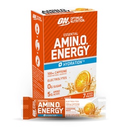 Optimum Nutrition Esential Amino Energy Plus Electrolytes Stick Packs, Energy Powder, Tangerine Wave, 7 Count