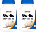 Nutricost Garlic 1000mg, 240 Softgels (2 butelki) - Bez nakazu, Premium gluten suplement