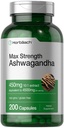 Horbäach Ashwagandha Supplement Equipment 124; Max Siła Equipment 124; 200 Kapsułki Equipment 124; dla kobiet i mężczyzn Equipment 124; Non-GMO, Gluten Free