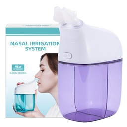 System nawadniania nosa, Nasal Rinse Machine, Sinus Rinse Machine, Sinus Cleaner Machine z Salt Water Tank & Waste Collection Tank - Oczyszczarka nosa dla Sinus, Sinus Adult, Ulga alergii - Purpurowy