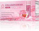 Collagen Drink 6000mg Marine Collagen Peptides, Liquid Collagen Shots for Women with Hyaluronic Acid, Vitamin C, Collagen Supplements Support Skin, Hair & Nail, 0.85 Fl.Oz x30 Bottles, Apple Flavor