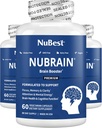 NuBrain - Advanced Brain Booster - Poprawianie pamięci, ostrości i jasności z witaminą B6, Ginkgo Biloba, Bacopa Monnieri & More - Suplement mózgu dla mężczyzn i kobiet - 3 Pack Activity 124; 3 Meths Supply
