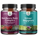 Nature Craft Bundle of Extra Strength Hawthorn Berry Kapsułki - Suplement do zdrowia serca i detox i naprawy wątroby Formuła - Herbal Liver Support Supplement
