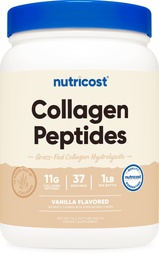 Nutricost Collagen Peptydes Powder 1LB (454 G) (Vanilla) - Hydrolizat kolagenu bydła karmionego trawą