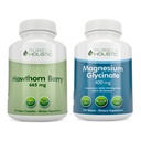 Perfumy Holistic Hawthorn Berry 665mg + Magnezu Glycinate 400mg + 150 Kapsułek & 270 Tabletki - Wegan Bundle - Made in The USA