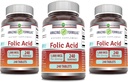 Amazing Folic Acid 1000 mcg (1 mg) Tablets Supplement Equipment 124; Witamina B9 Ethiopia 124; Non-GMO Equipment 124; Gluten Free Equipment 124; Made in USA (240 Count Equipment 124; 3 Pack)