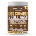 Collagen Keto Coffee Creamer Powder 12.2 oz - Zhydrolizowane Kolagen Peptydy z kokosowym oleju MCT, B12, Magnezu, Niearomatyzowane Białko Proszek, Bezcukrowy Kreamer kawy dla Smoothies & Piekarnictwo