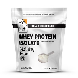 It's Just! - Whey Protein Isolate, Ultra Premium Grass-Fed, Unflavored, Made in USA, Pure 90% Protein, Only 1g Carb, No Added Sugar (3 Pound)