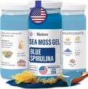 Biolore Wildcrafted Sea Moss Gel - Blue Spirulina 16 oz - Flavored Sea Moss Gel z esencjonalnych witamin i minerałów śladowych - Wegan Superfood - Made in USA, Gluten- Free, No Added Sugar