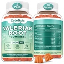 2 Pack Organic Valerian Gummies korzeni, Naturalne Spokój pomóc Relaks, Ziołowy suplement do wsparcia nastroju, Melatonin Free, Non-GMO, Gluten Free, Wegan, Zielony Flavor Grape, 120 Count