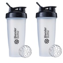 Butelka BlenderBottle Classic Shaker Butelka Perfect for Protein Shakes and Pre Workout, 28oz, Clear / Black (Opakowanie 2)