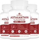 Astaksantyna i likopen 70mg, suplement astaksantyny z fosfatydylocholiną, luteiną i zeaksantyną, mocny suplement przeciwutleniaczy (180 kapsułek)