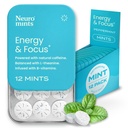 Minty kofeinowe energii NeuroGum (144 części) - Cukier wolny od L- teaniny + naturalnej kofeiny + witaminy B12 & B6 - Energia nootropowa i suplement ogniskowy dla kobiet i mężczyzn - Keto & Vegan, Peppermint Flavor