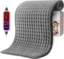 Qfun Ekstra duża papka grzewcza na ból pleców, 19,6 "x39.3" XXL Szybka papka grzewcza Neck i Shoulde Electric Pad Ogrzewanie na kratki z 6 Ustawienia ciepła i Auto Shut- off, Prezenty świąteczne dla mężczyzn