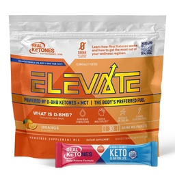 Prawdziwe Ketones MCT & BHB Exgenous Ketones Drink Mix Pakiety Podnieść Keto Electrolytes w proszku Pakiety bez cukru z 4 Główne elektrolity Plus Hydrating Proprietary Keto BHB - 30 Pack Orange