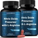 L-Arginina 3000mg Suplement tlenku azotu dla mężczyzn i kobiet - Kapsułki wegańskie niezawierające GMO z korzeniem buraczanym do cyrkulacji, Endurance, Energy, Stamina, Performance and Workout Support - 90 Caps
